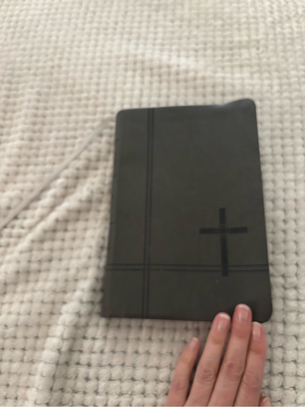 Black Cross Accent Leather cover Bible